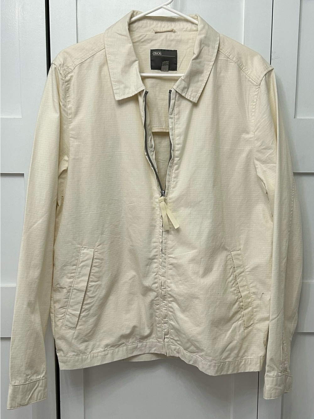 ASOS Cream Zip-Front Lightweight Jacket